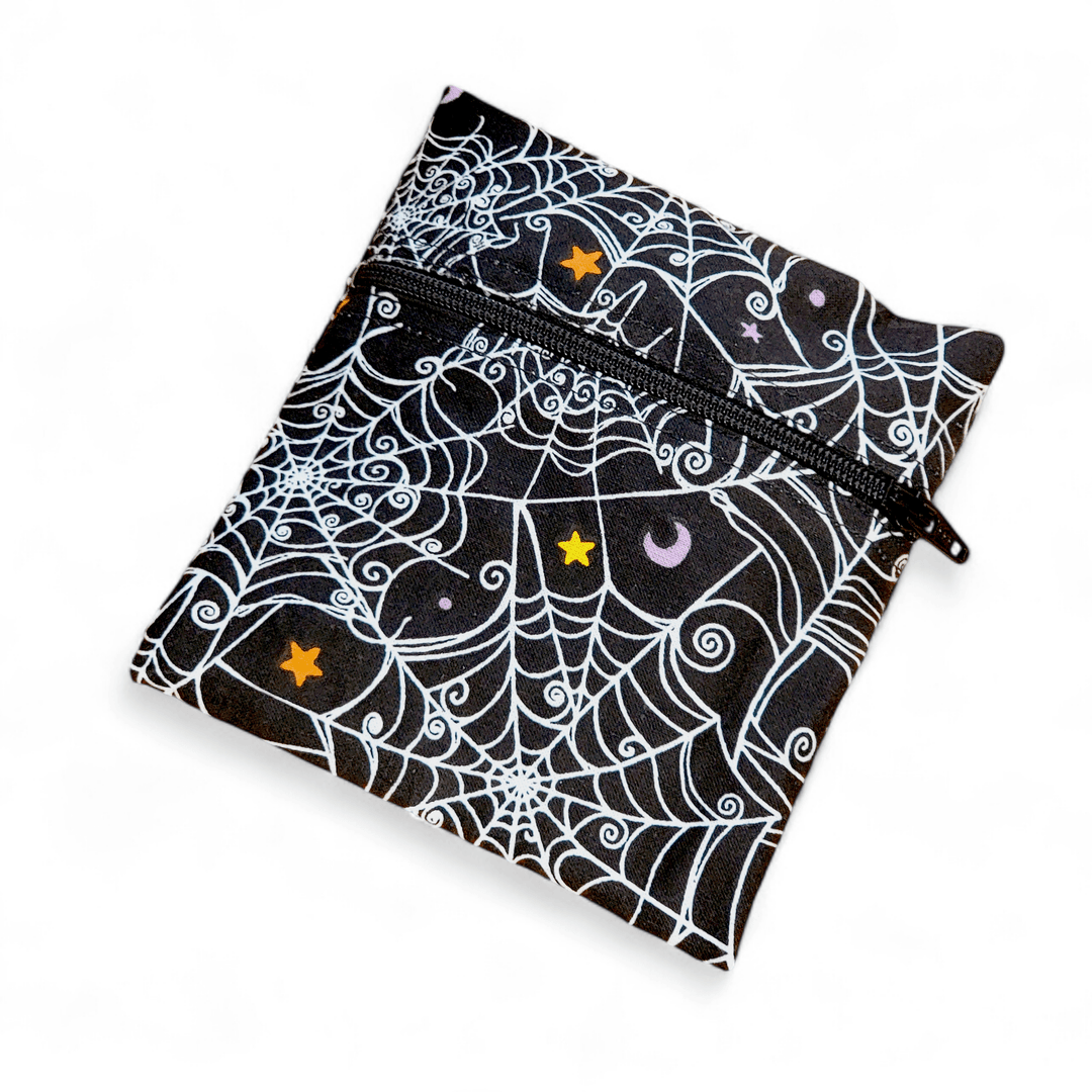 Menstrual Cup Pouch w/ Zipper Spiderweb Fabric