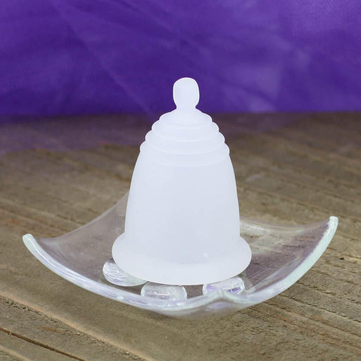 Bandeja de cristal para guardar copas menstruales Artisan