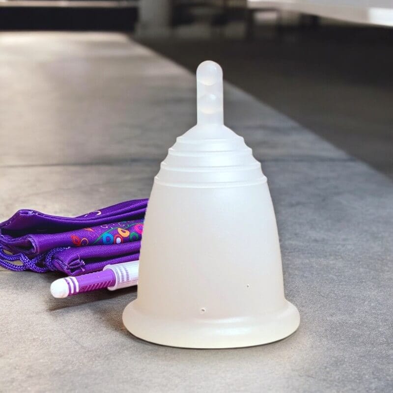 Small MeLuna Menstrual Cup for Teens, Stem Handle, Classic