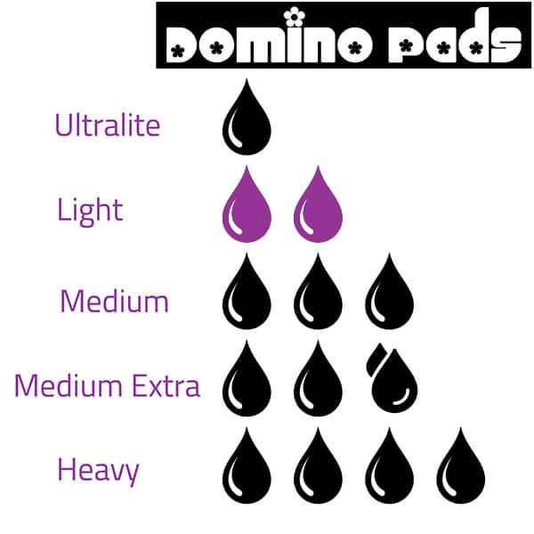 domino pads absorbency options light