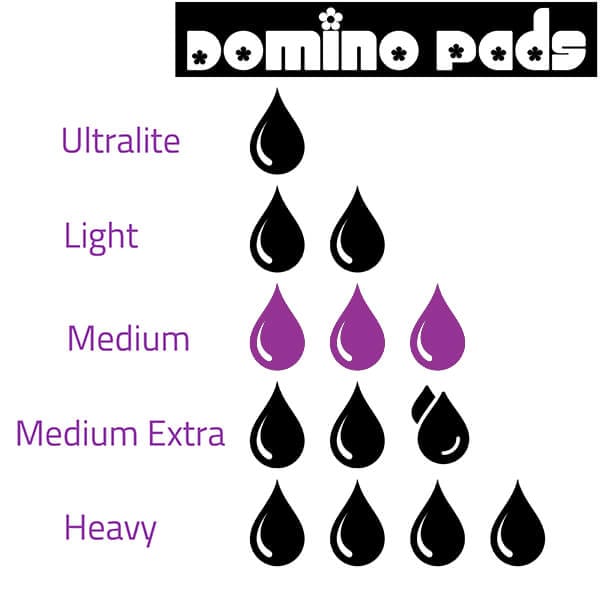 Domino pads absorbency options medium