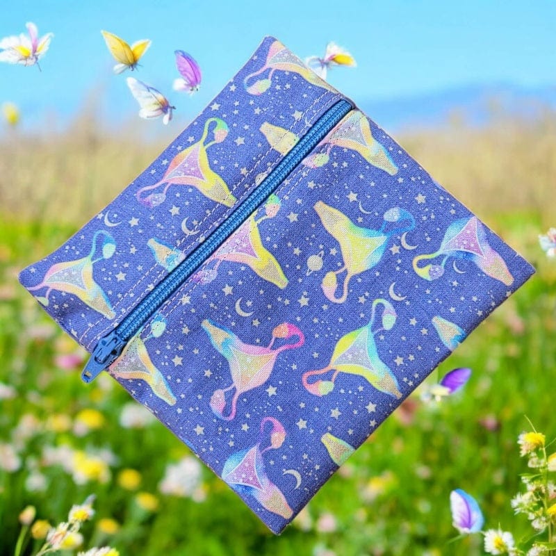 Menstrual Cup Pouch w/Zipper Rainbow Uterus