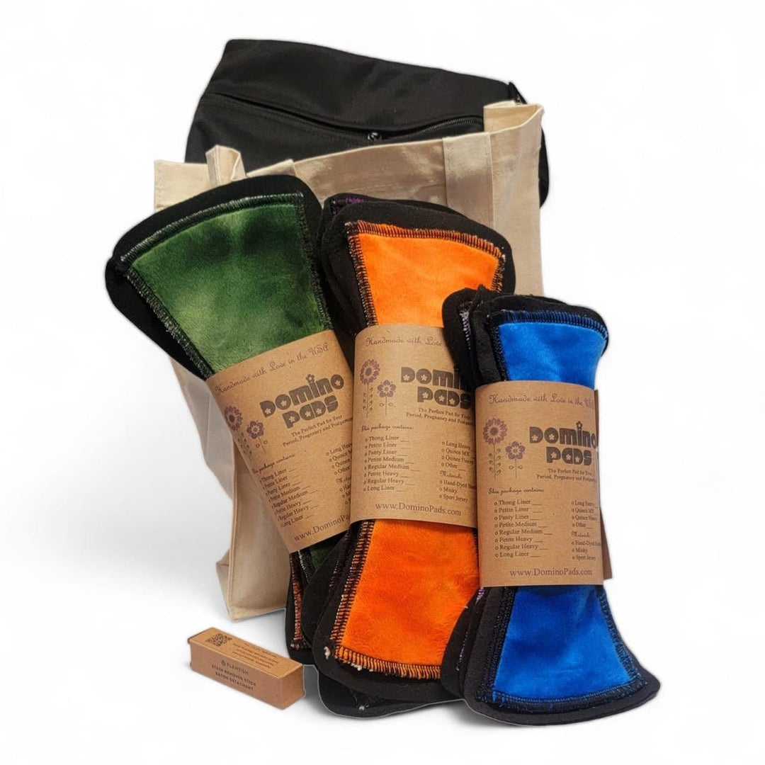 Domino Pads The Whole Stash Regular Domino Pads Gift Set with Reusable Tote and Wetbag