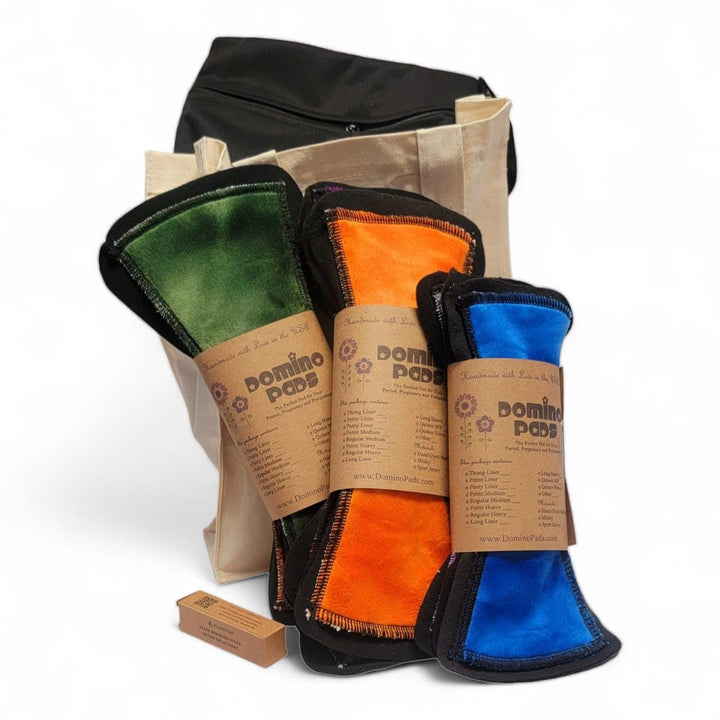 Domino Pads The Whole Stash Regular Domino Pads Gift Set with Reusable Tote and Wetbag