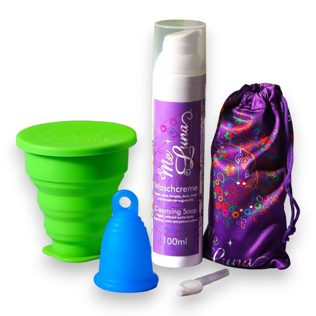 Kit copa menstrual AZUL - Desinfección microondas