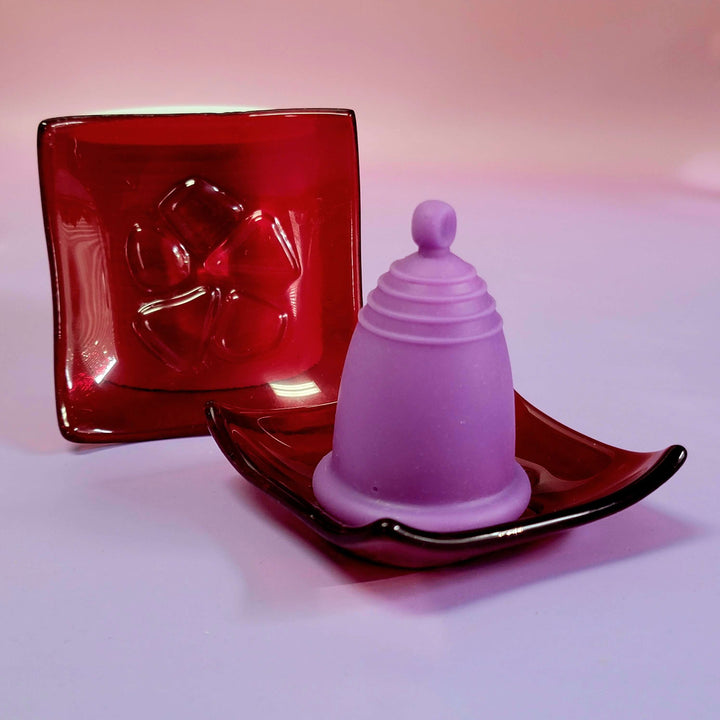 Bandeja de cristal para guardar copas menstruales Artisan