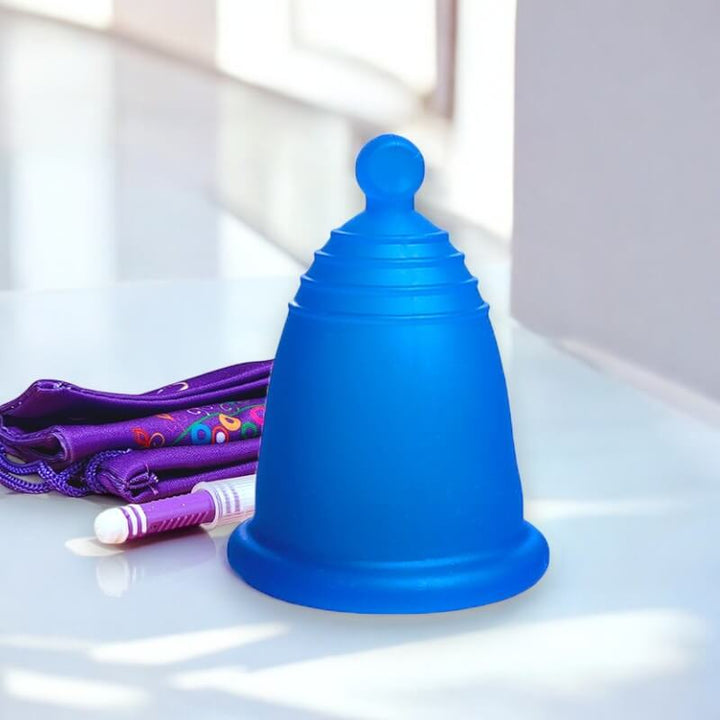 copa de época meluna azul con asa de bola