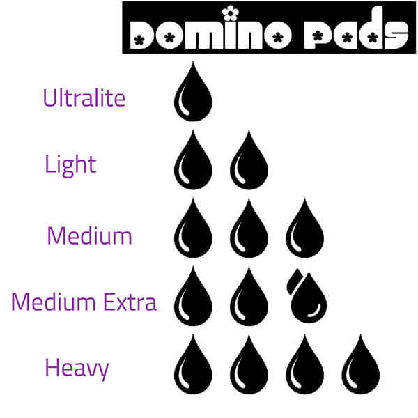 Domino pads absorbency options