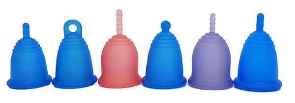 Lena Cup compared side by side with standard height MeLuna menstrual cups