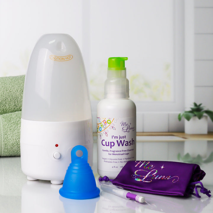 MeLuna Low Cervix Cup & Care Kit | Steam Sanitizer