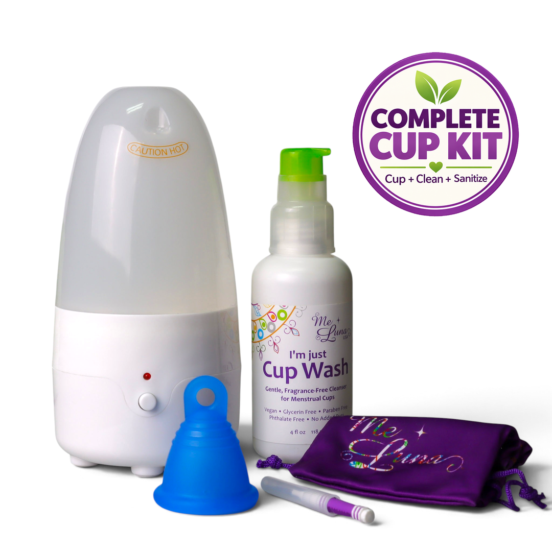 MeLuna Low Cervix Cup & Care Kit | Steam Sanitizer