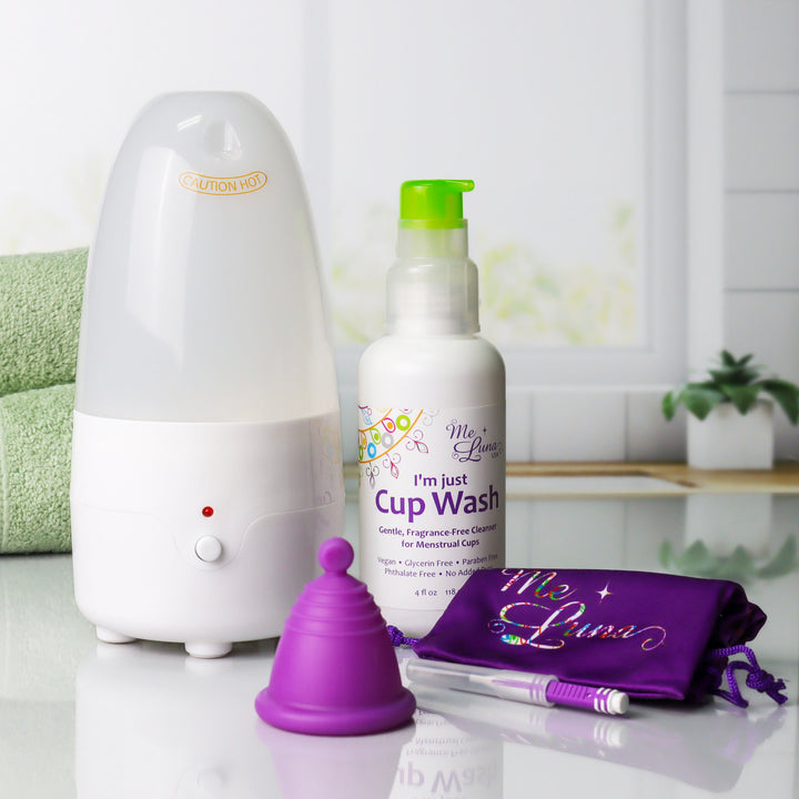 MeLuna Low Cervix Cup & Care Kit | Steam Sanitizer