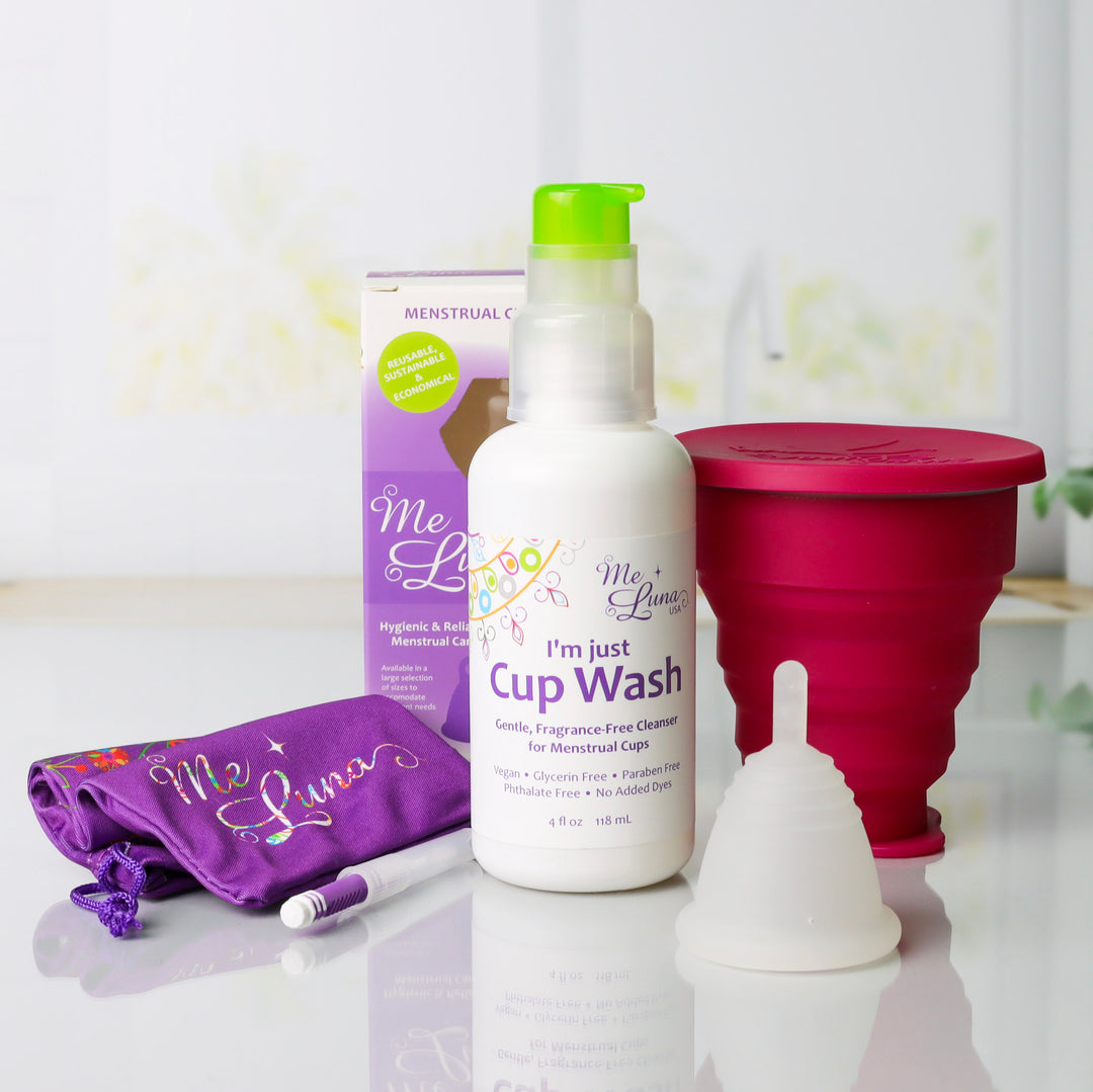 MeLuna Low Cervix Cup & Care Kit | Microwave Sanitizer