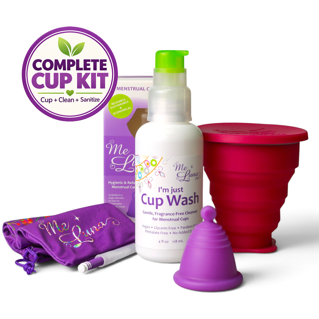 MeLuna Low Cervix Cup & Care Kit | Microwave Sanitizer