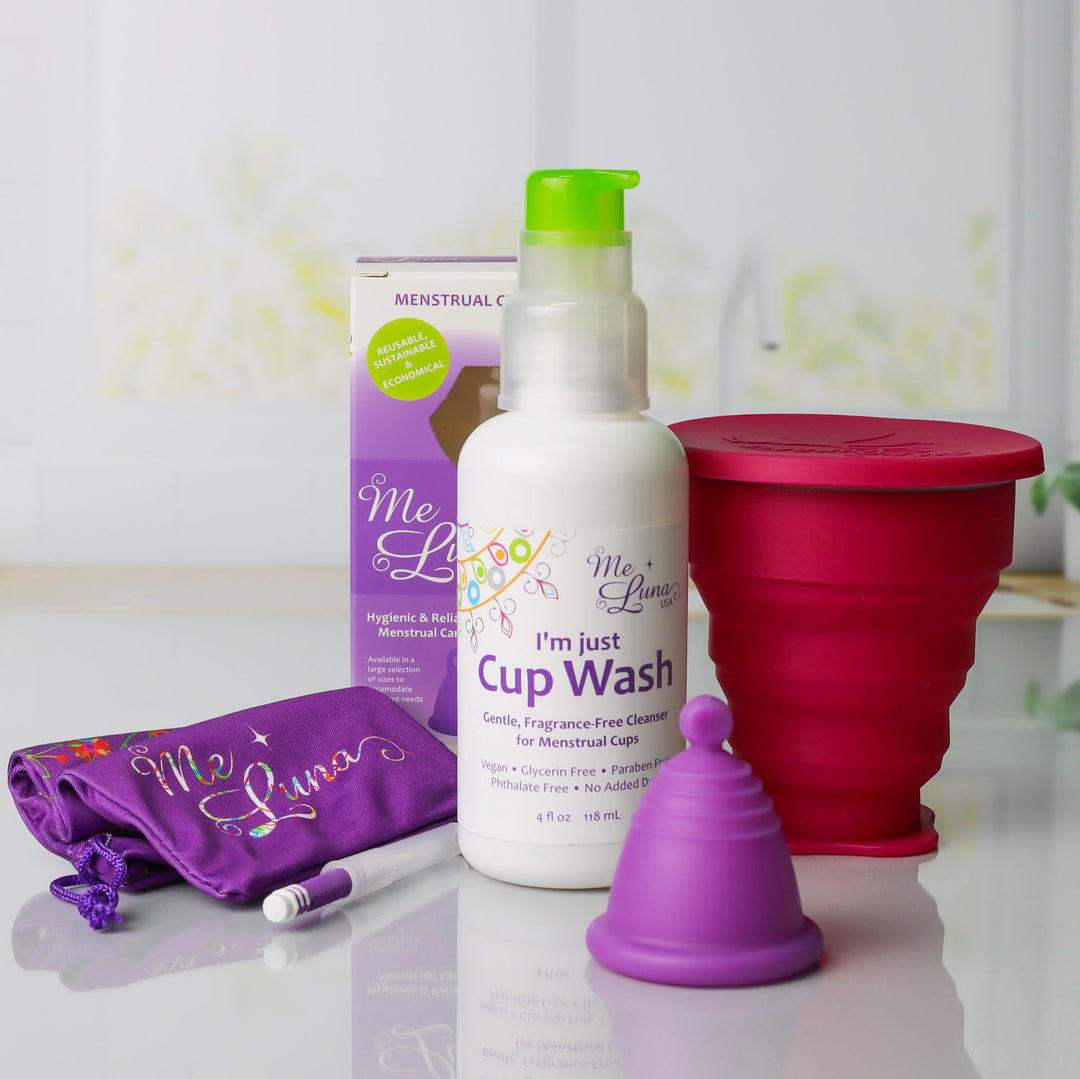 MeLuna Low Cervix Cup & Care Kit | Microwave Sanitizer