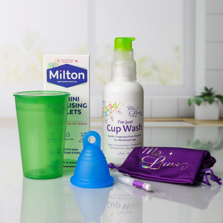 MeLuna Low Cervix Cup & Care Kit | Milton Tabs