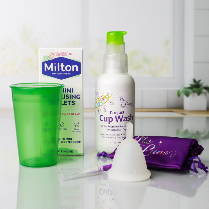 MeLuna Low Cervix Cup & Care Kit | Milton Tabs