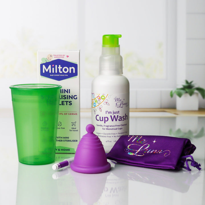 MeLuna Low Cervix Cup & Care Kit | Milton Tabs