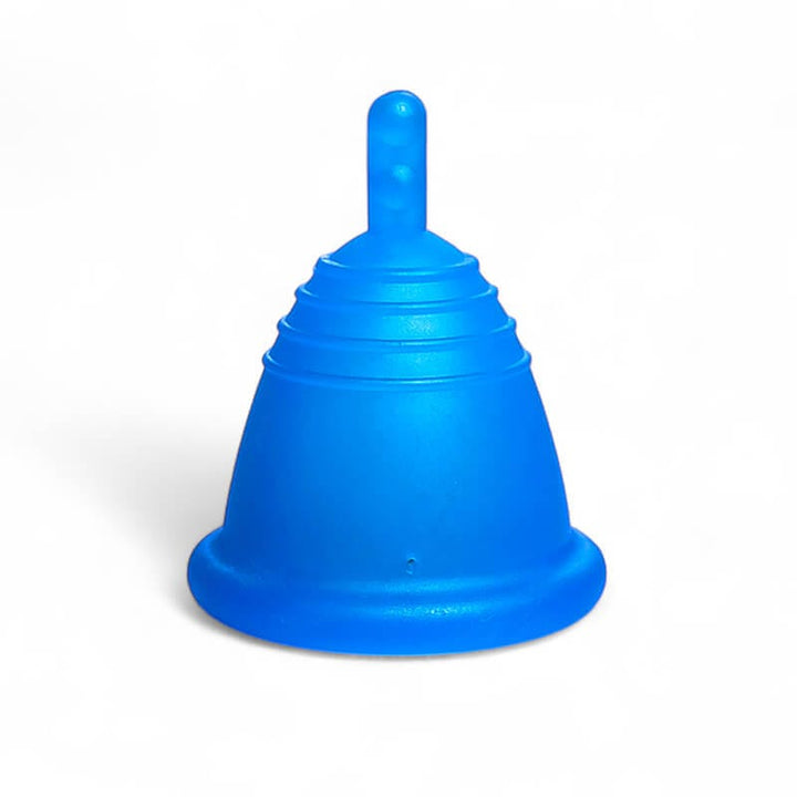 Meluna menstrual cup shorty low cervix cup blue stem