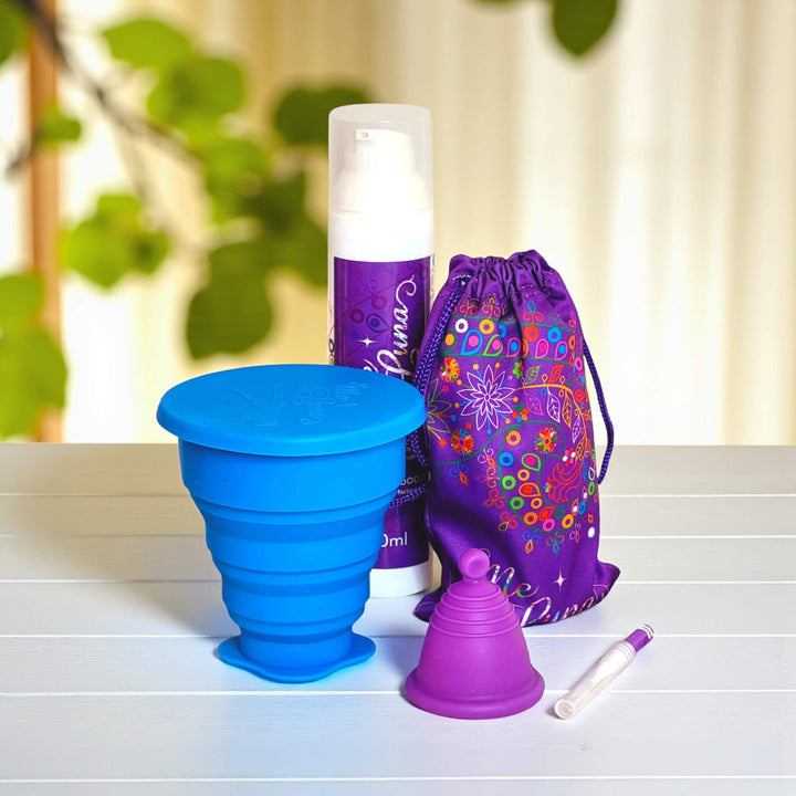 Low Cervix PURPLE Menstrual Cup Kit - Microwave Disinfection