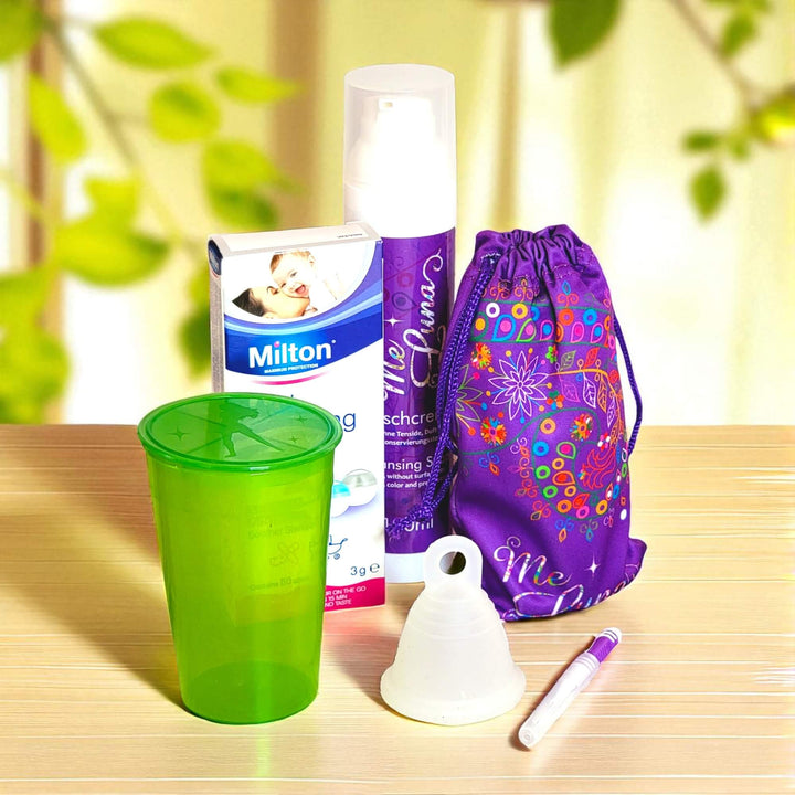 Low Cervix Colorant-Free Menstrual Cup Kit - with Milton Tabs