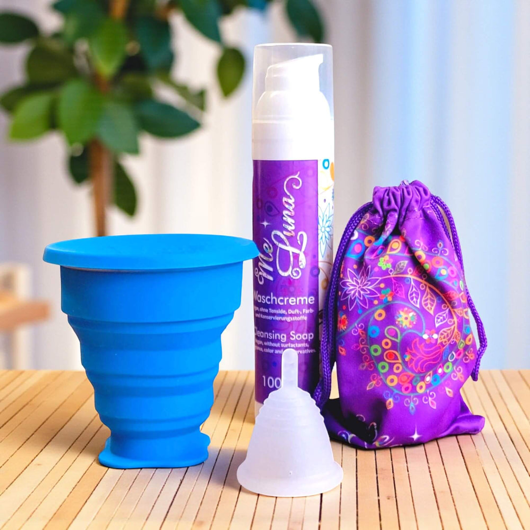Low Cervix Copy of Colorant-Free Menstrual Cup Kit - Microwave Disinfection