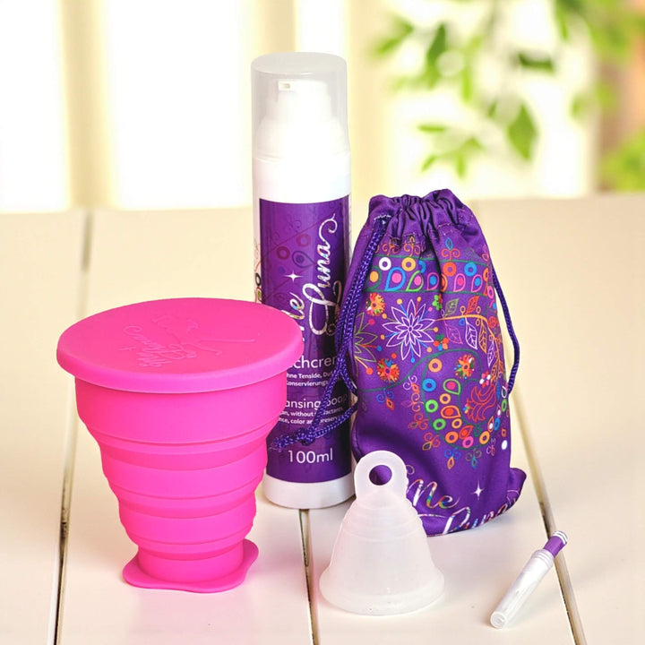 Low Cervix Copy of Colorant-Free Menstrual Cup Kit - Microwave Disinfection