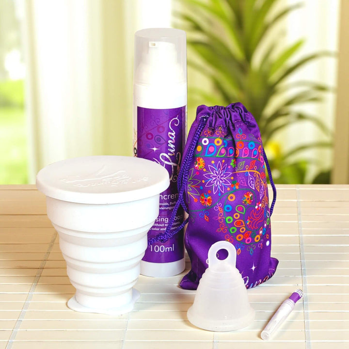 Low Cervix Copy of Colorant-Free Menstrual Cup Kit - Microwave Disinfection