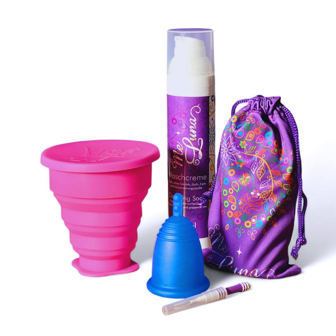 BLUE Menstrual Cup Kit - Microwave Disinfection