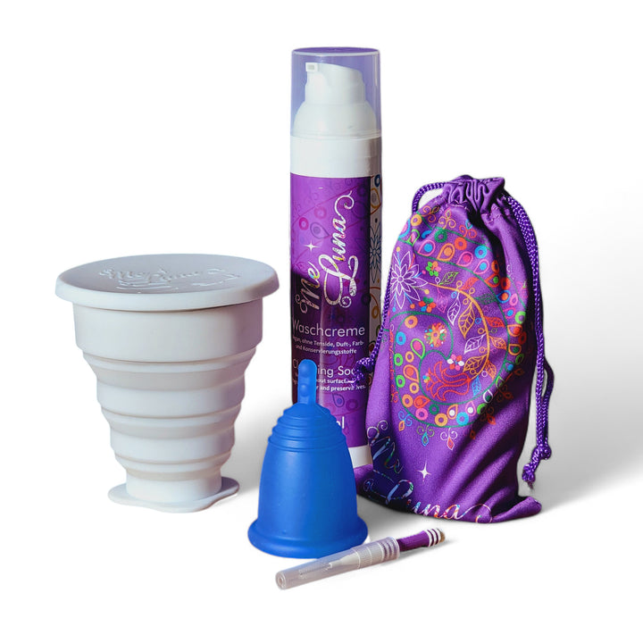 Kit Copa Menstrual AZUL - Desinfección en Microondas