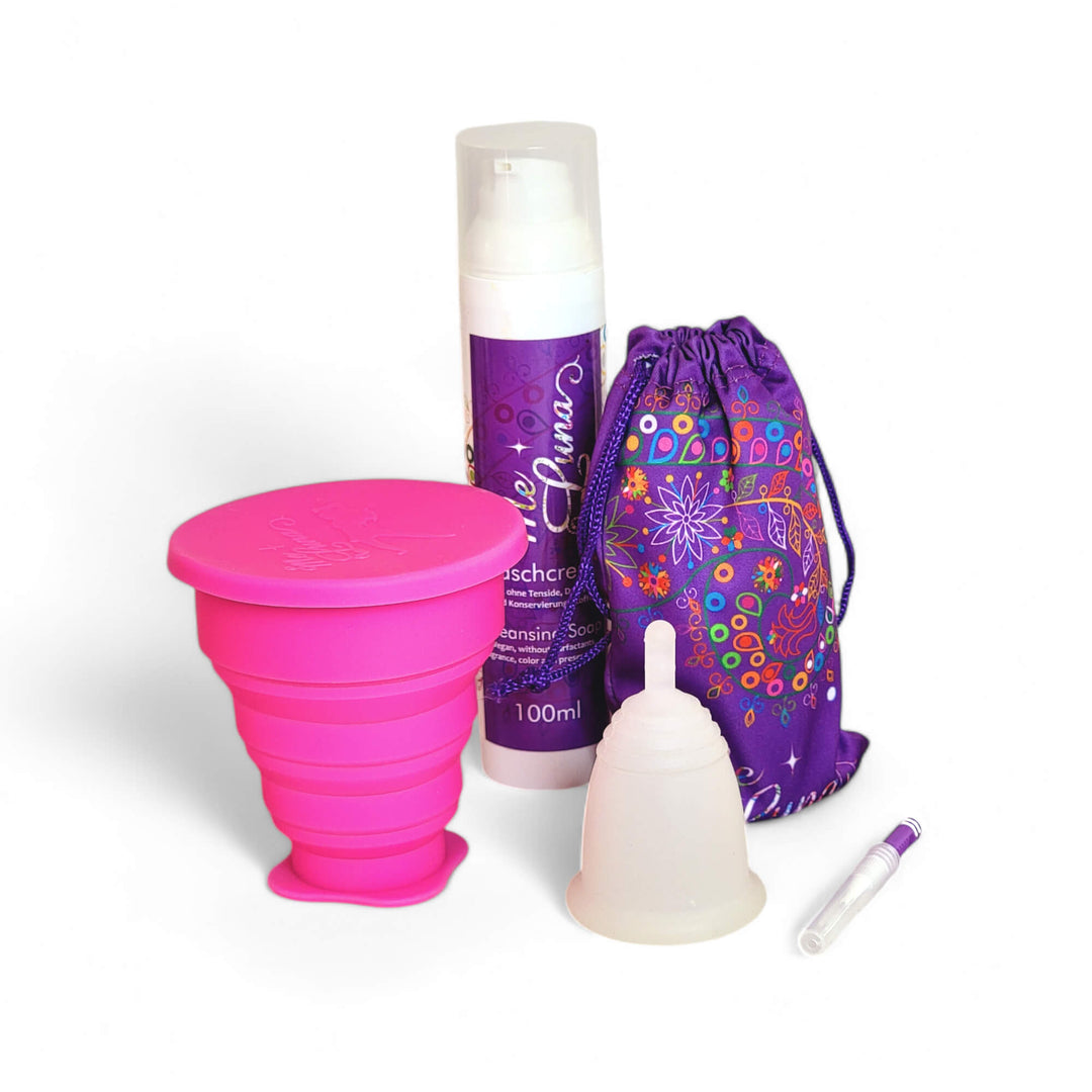 Kit de copa menstrual sin colorantes - Desinfección en microondas