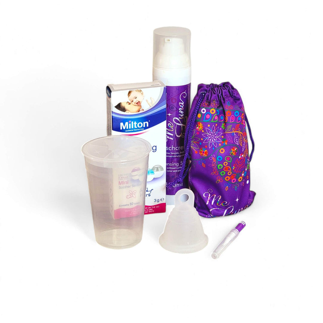 Menstrual cup kit Milton clear clear low cervix
