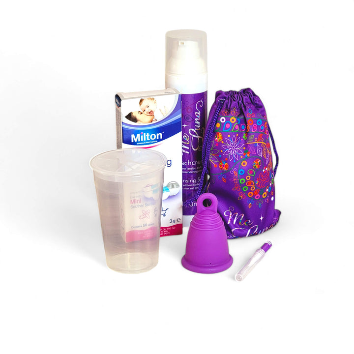 Kit copa menstrual Milton transparente morado