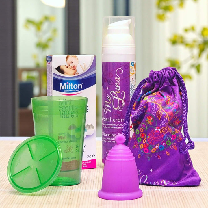 Menstrual Cup Starter Kit - with Milton Tabs- PURPLE CUP