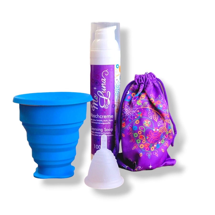 menstrual cup kit for low cervix with microwave disinfection