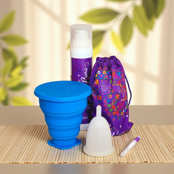 Kit de copas menstruales sin colorantes - Esterilizador para microondas