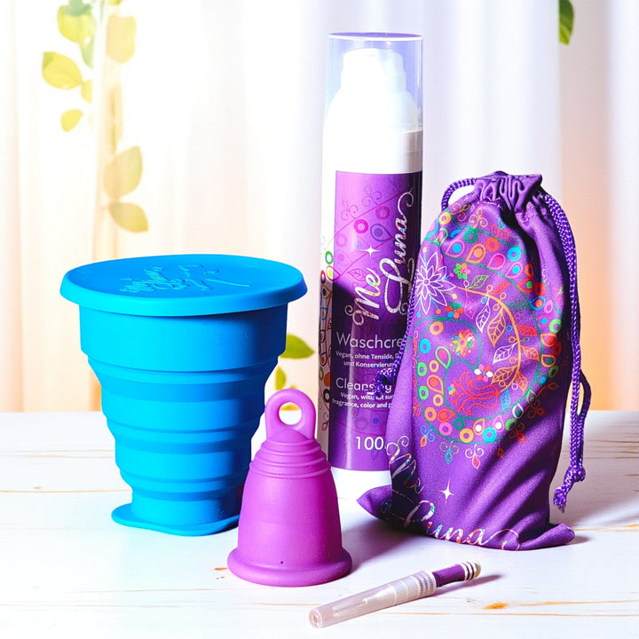 Menstrual Cup Starter Kit - Microwave Sterilizer PURPLE Cup