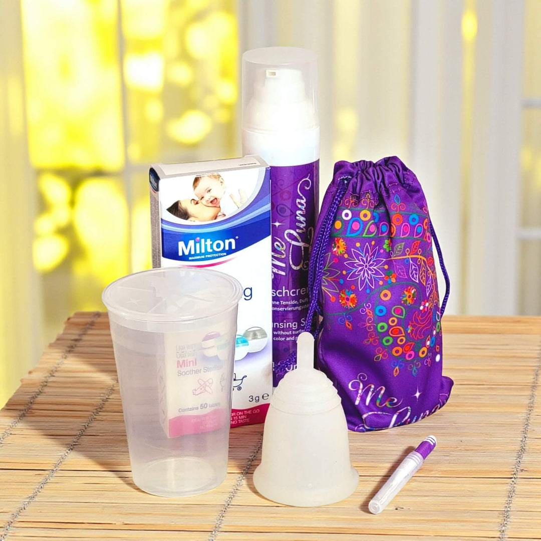 Kit de copa menstrual sin colorantes - con pestañas Milton