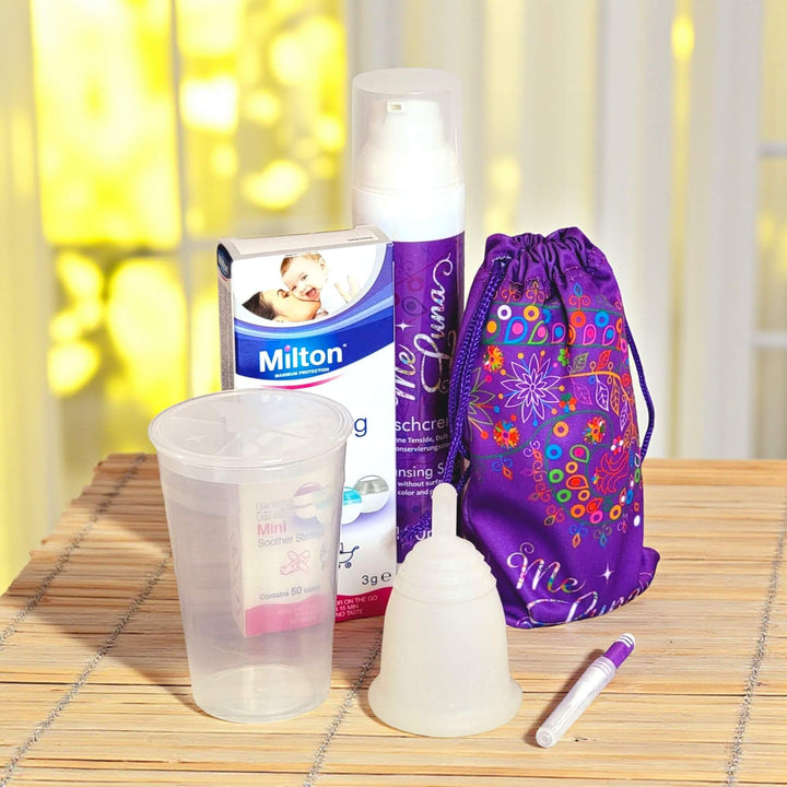 Kit de copa menstrual sin colorantes - con pestañas Milton