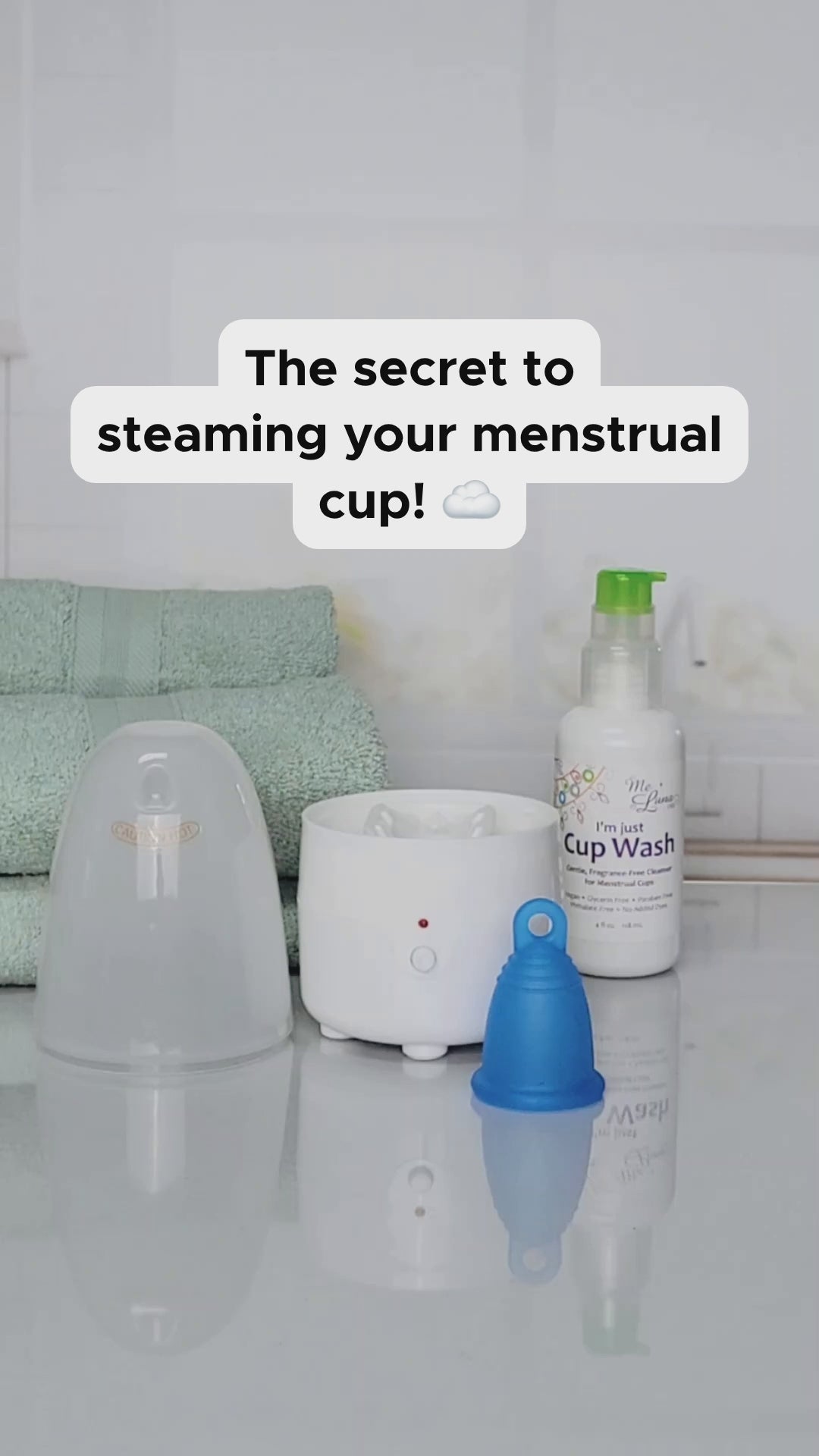 MeLuna Low Cervix Cup &amp; Care Kit | Steam Sanitizer