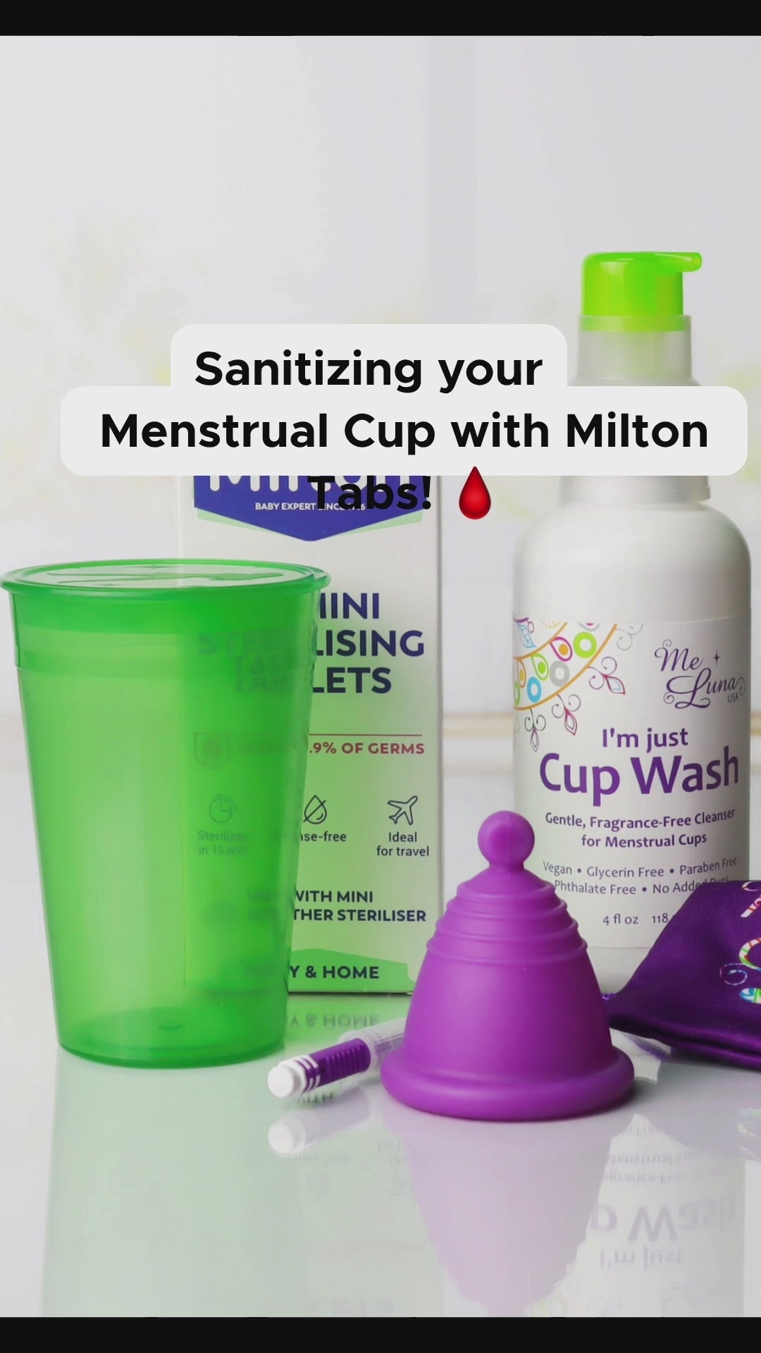 Recipiente desinfectante para copa menstrual y pastillas Milton