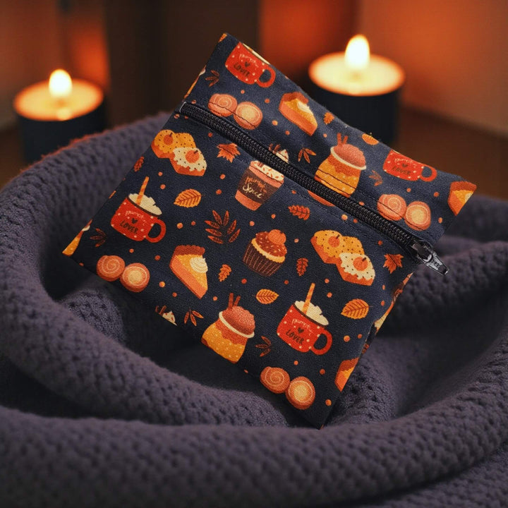 Menstrual Cup Pouch w/Zipper Pumpkin Spice