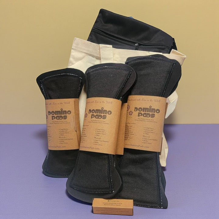 The Whole Stash Petite Domino Pads Gift Set with Reusable Tote and Wetbag