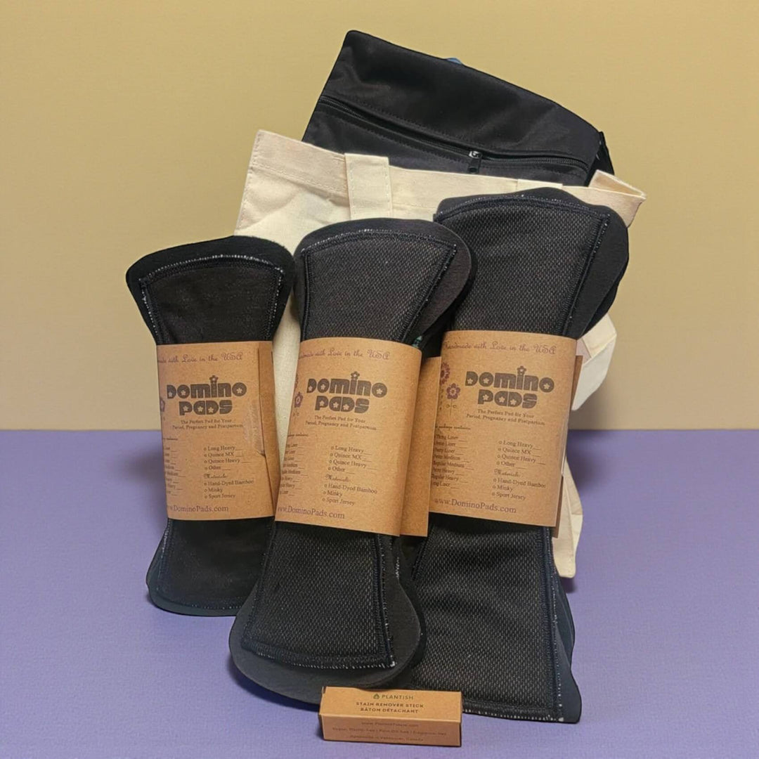 The Whole Stash Regular Domino Pads Gift Set with Reusable Tote and Wetbag