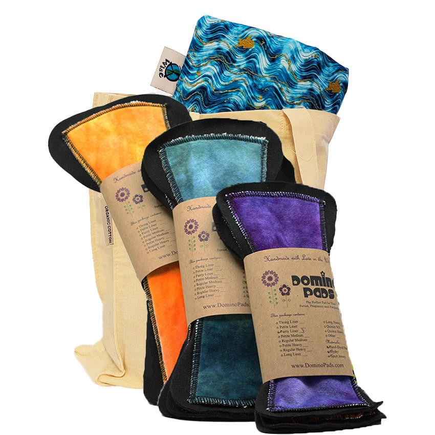 Domino Pads The Whole Stash Regular Domino Pads Gift Set with Reusable Tote and Wetbag 