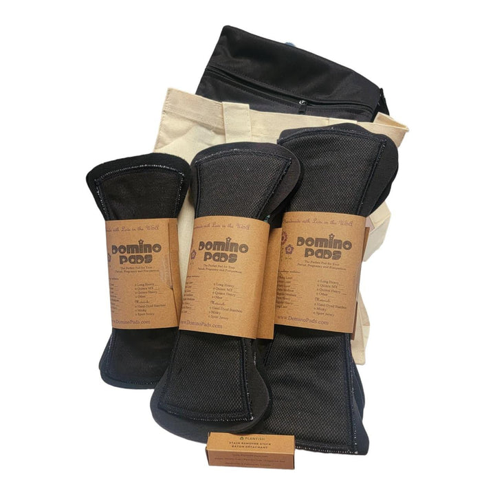 Domino Pads The Whole Stash Regular Domino Pads Gift Set with Reusable Tote and Wetbag 