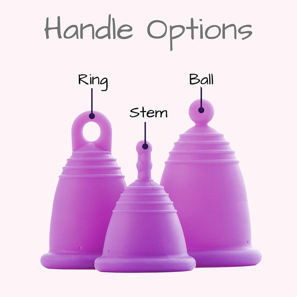 MeLuna Low Cervix Menstrual Cup with Stem,  Shorty, Classic Firmness 