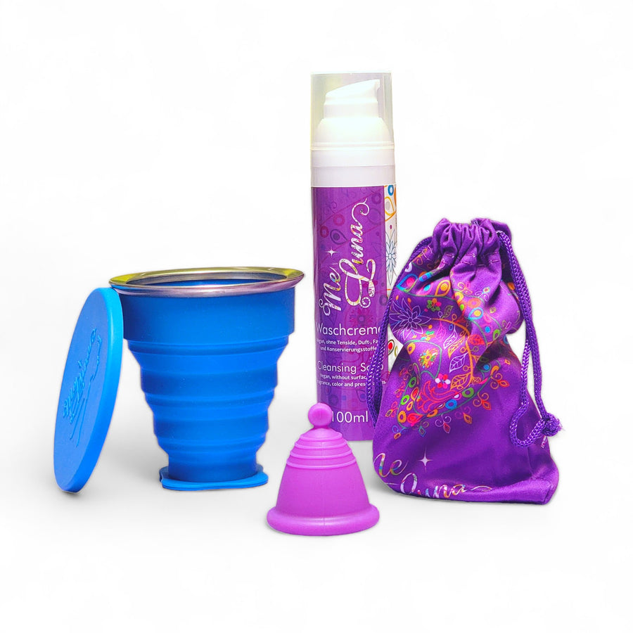 menstrual cup kit with purple cup {{product.title}}