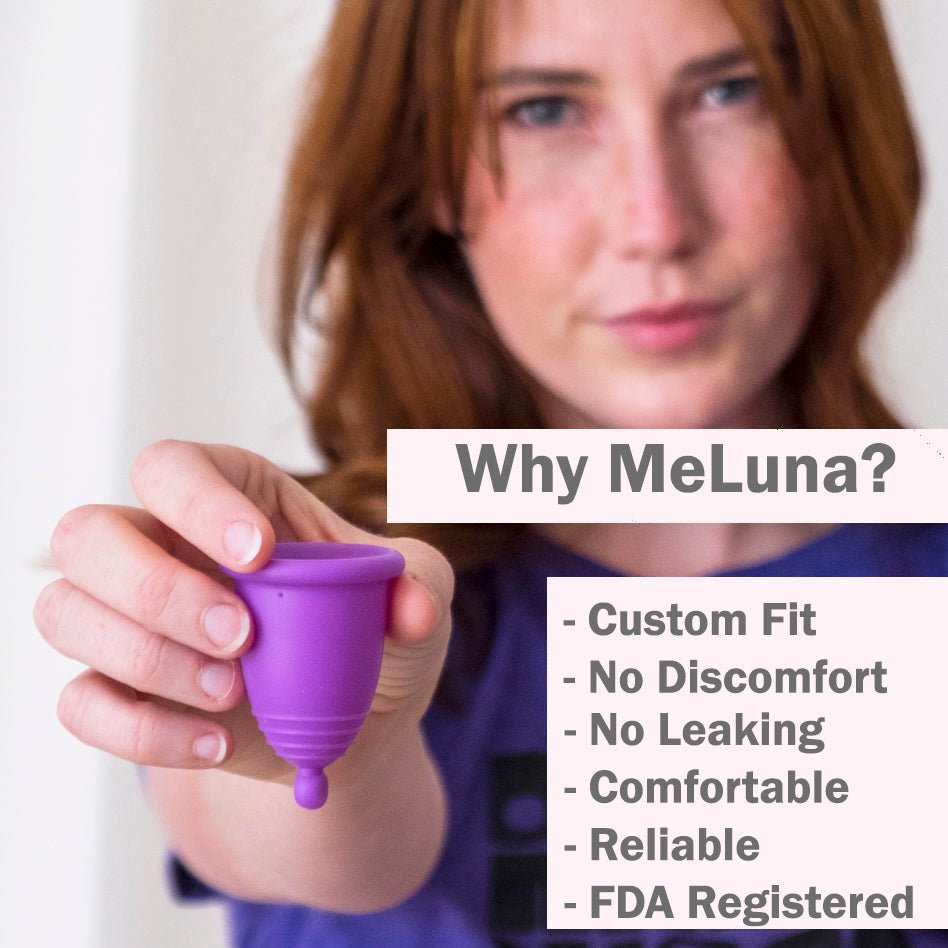 Copa menstrual MeLuna de cuello uterino bajo (versión EE. UU./FDA) Vástago, corto, clásico